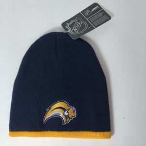Buffalo Sabres Beanie Cap Hat NHL Blue New Logo One Size 15.5" Around Stretch D1